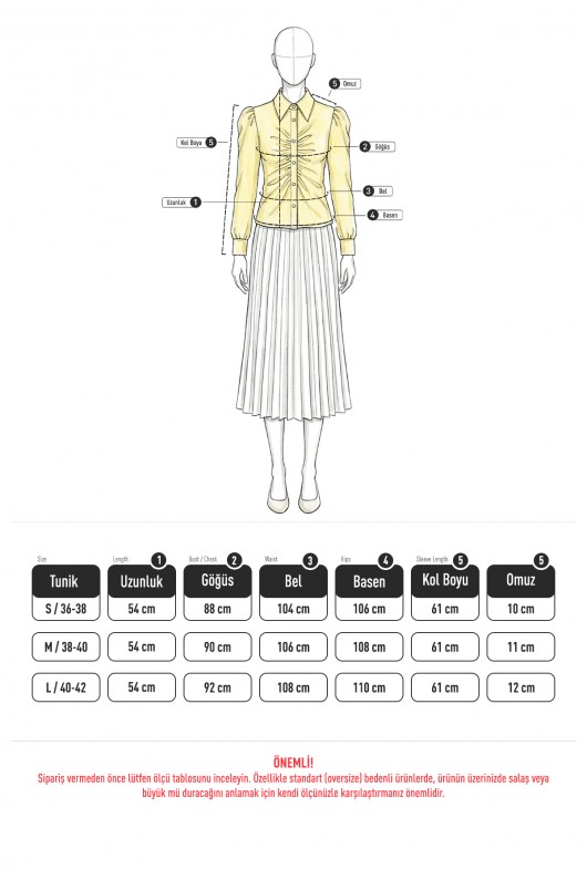 Önü Büzgü Detaylı Gömlek 81181 - BEBE MAVİSİ