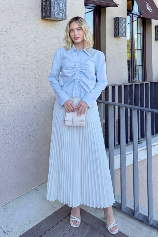 Önü Büzgü Detaylı Gömlek 81181 - BEBE MAVİSİ