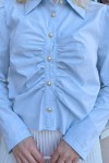 Önü Büzgü Detaylı Gömlek 81181 - BEBE MAVİSİ