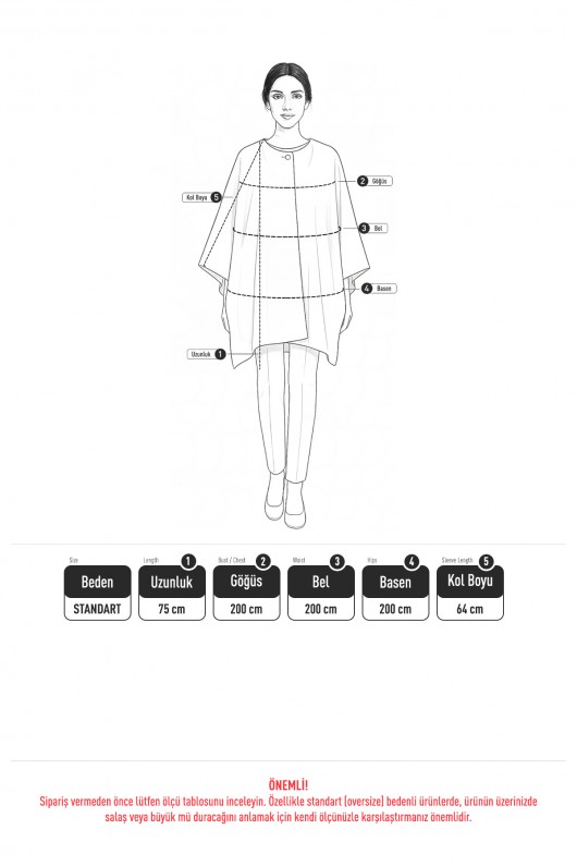 Kürk Yaka Kaşe Panço 81204 - SİYAH Kürk Yaka Kaşe Panço 81204 - SİYAH
