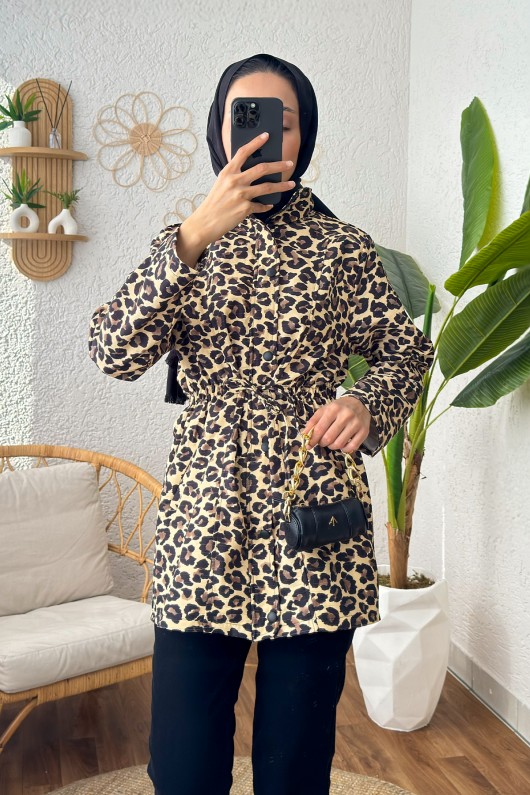 Leopar Desen Kap 9269 - CAMEL
