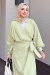 Bağlama Detaylı Elbise 9981 - KÜF YEŞİLİ
