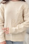Süzene Nakışlı Triko Kazak 70056 - EKRU
