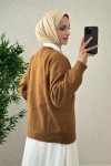 Süzene Nakışlı Triko Kazak 70056 - KAHVERENGİ