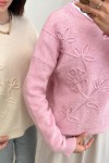 Süzene Nakışlı Triko Kazak 70056 - PEMBE
