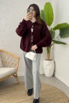 İp Bağcıklı Triko Hırka 70064 - BORDO İp Bağcıklı Triko Hırka 70064 - BORDO