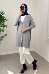 V Yaka Triko Hırka 0140214 - GRİ