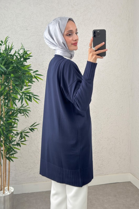 V Yaka Triko Hırka 0140214 - LACİVERT