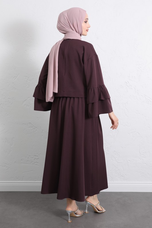 Volan Kollu Etekli Takım Y0075 - MÜRDÜM Volan Kollu Etekli Takım Y0075 - MÜRDÜM