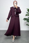 Geniş Yaka Etekli Takım Y0091 - MÜRDÜM