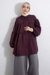 Katlı Büzgülü Gömlek Y0098 - MÜRDÜM