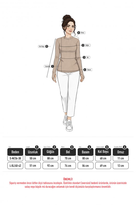 Parmak Geçirmeli Bluz Y2044 - BORDO