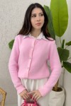 Peluş Triko Hırka 00119 - PEMBE