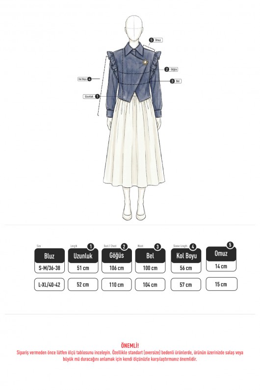 Çapraz Kesim Volanlı Bluz Y0070 - MÜRDÜM