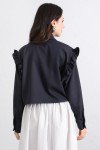 Çapraz Kesim Volanlı Bluz Y0070 - LACİVERT