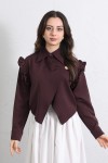 Çapraz Kesim Volanlı Bluz Y0070 - MÜRDÜM