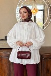 Yaka Kuşaklı Tunik Y0088 - BEYAZ