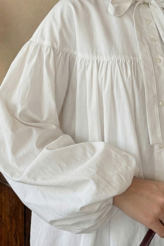 Yaka Kuşaklı Tunik Y0088 - BEYAZ