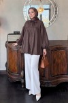 Yaka Kuşaklı Tunik Y0088 - KAHVERENGİ