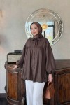 Yaka Kuşaklı Tunik Y0088 - KAHVERENGİ