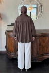 Yaka Kuşaklı Tunik Y0088 - KAHVERENGİ