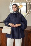 Yaka Kuşaklı Tunik Y0088 - LACİVERT