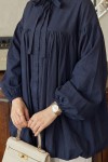 Yaka Kuşaklı Tunik Y0088 - LACİVERT