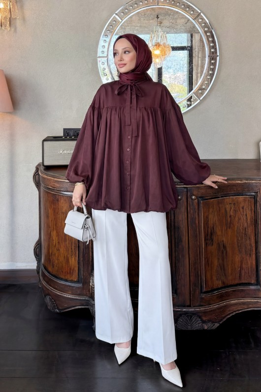 Yaka Kuşaklı Tunik Y0088 - MÜRDÜM