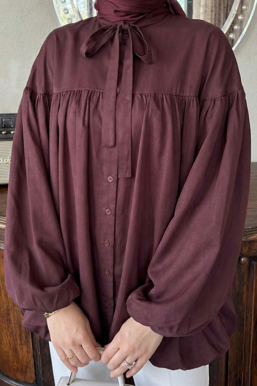 Yaka Kuşaklı Tunik Y0088 - MÜRDÜM