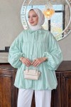 Yaka Kuşaklı Tunik Y0088 - SU YEŞİLİ