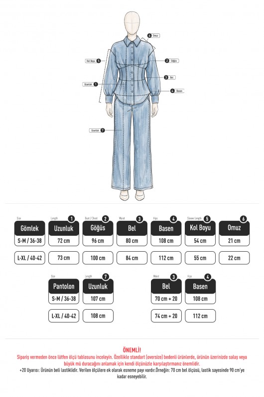 Belden Pileli Denim Takım Y0097 - KAHVERENGİ