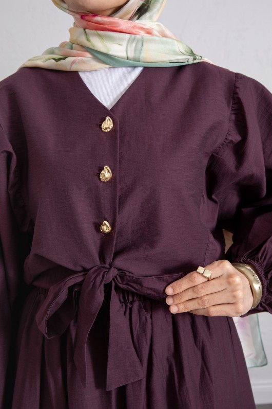 Bağlamalı Bluz Etek Takım Y0100 - MÜRDÜM