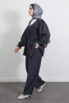 Önü Büzgülü Kimono Takım Y0102 - LACİVERT Önü Büzgülü Kimono Takım Y0102 - LACİVERT