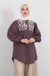 Nakış Detaylı Balon Kol Gömlek Y0103 - MÜRDÜM
