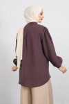 Nakış Detaylı Balon Kol Gömlek Y0103 - MÜRDÜM