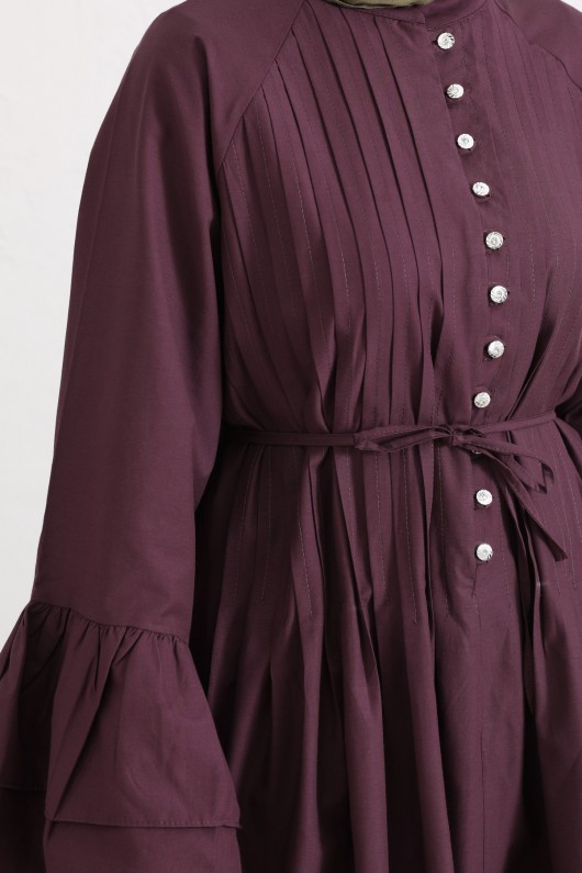 Volan Kollu Nervürlü Tunik Y0104 - MÜRDÜM