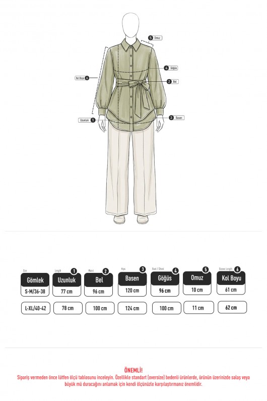 Çapraz Kuşaklı Gömlek Y0105 - TAŞ RENGİ