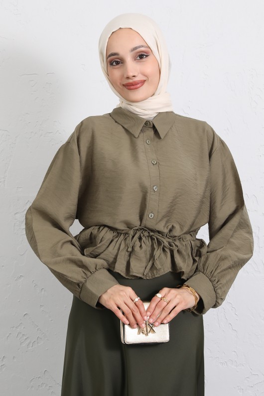 Belden Tünel Bağcıklı Gömlek Y0117 - HAKİ