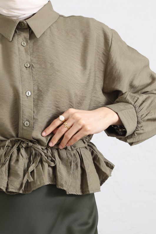 Belden Tünel Bağcıklı Gömlek Y0117 - HAKİ