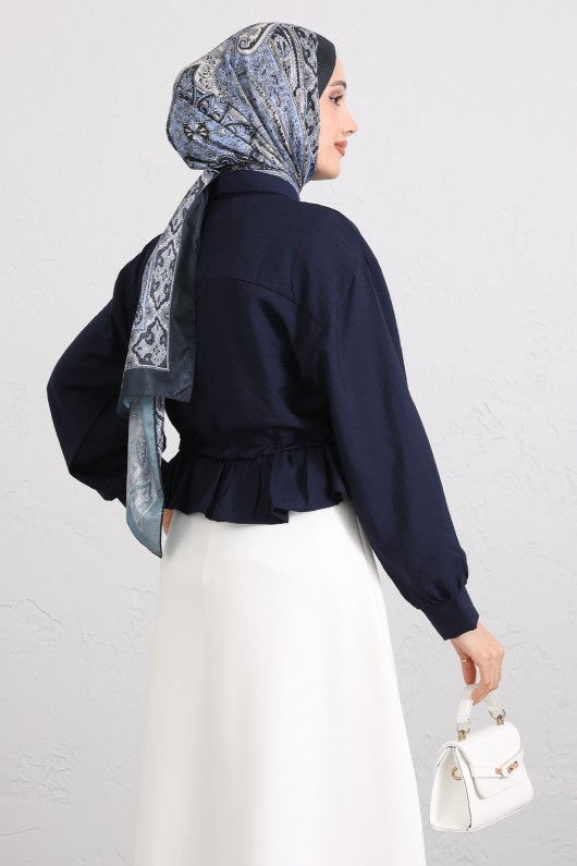 Belden Tünel Bağcıklı Gömlek Y0117 - LACİVERT